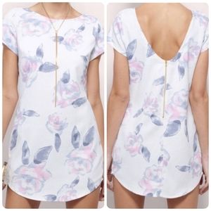 TOBI Floral Scoop Neck Mini Dress